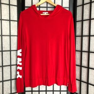 VS PINK Red Hooded T-shirt Pullover